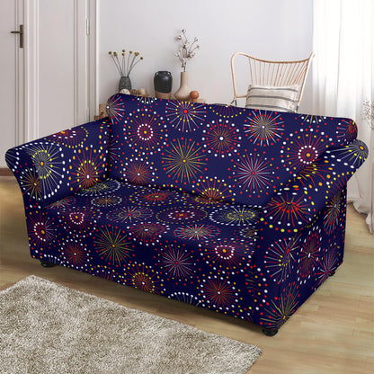 Firework Flower Style Print Design LKS302 Loveseat Couch Slipcover