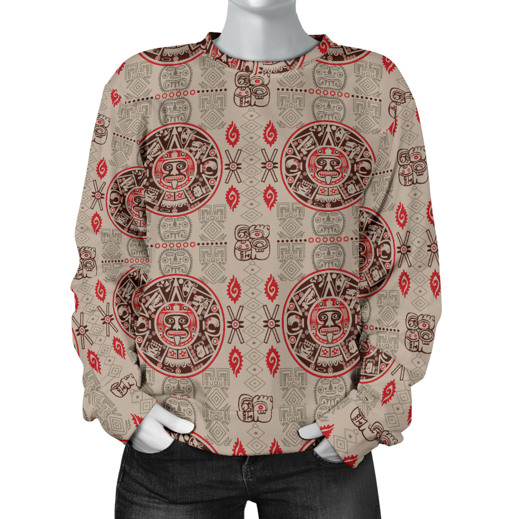 Calendar Aztec Print Pattern Women Long Sleeve Sweatshirt