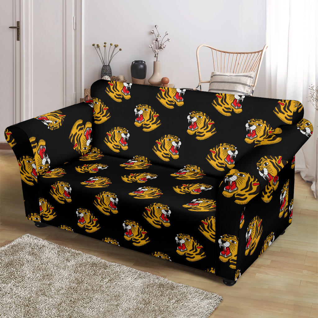 Tiger Head Print Design LKS306 Loveseat Couch Slipcover
