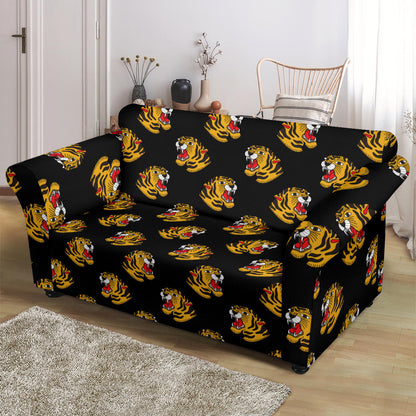 Tiger Head Print Design LKS306 Loveseat Couch Slipcover