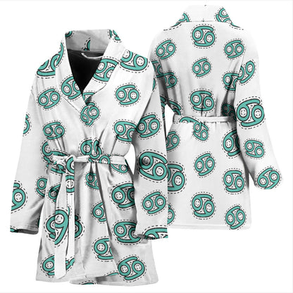 Cancer Zodiac Pattern Print Design 04 Women Bathrobe
