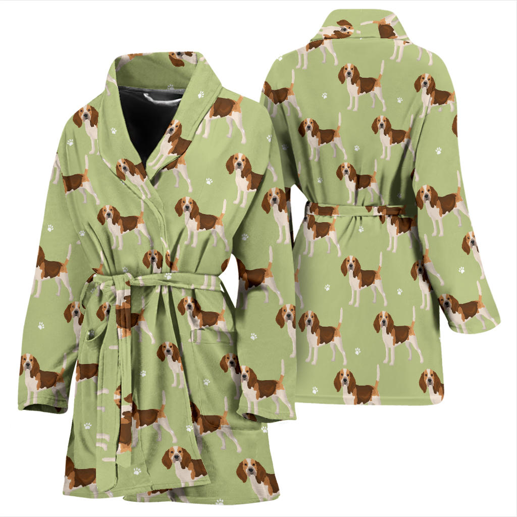 Beagle Pattern Print Design 07 Women Bathrobe