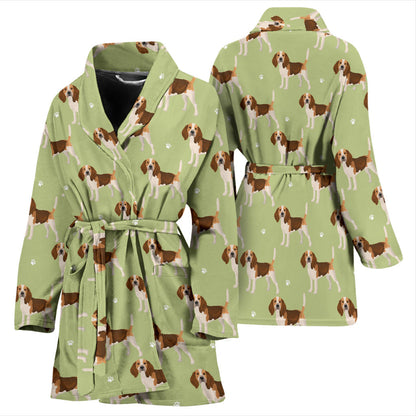 Beagle Pattern Print Design 07 Women Bathrobe