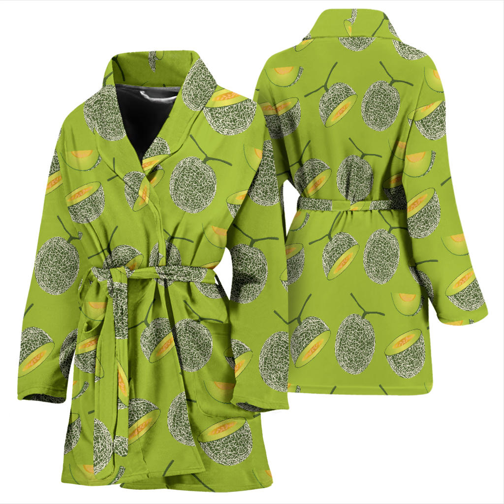 Cantaloupe Pattern Print Design 03 Women Bathrobe