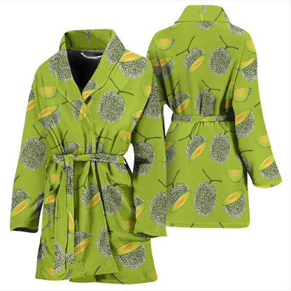 Cantaloupe Pattern Print Design 03 Women Bathrobe