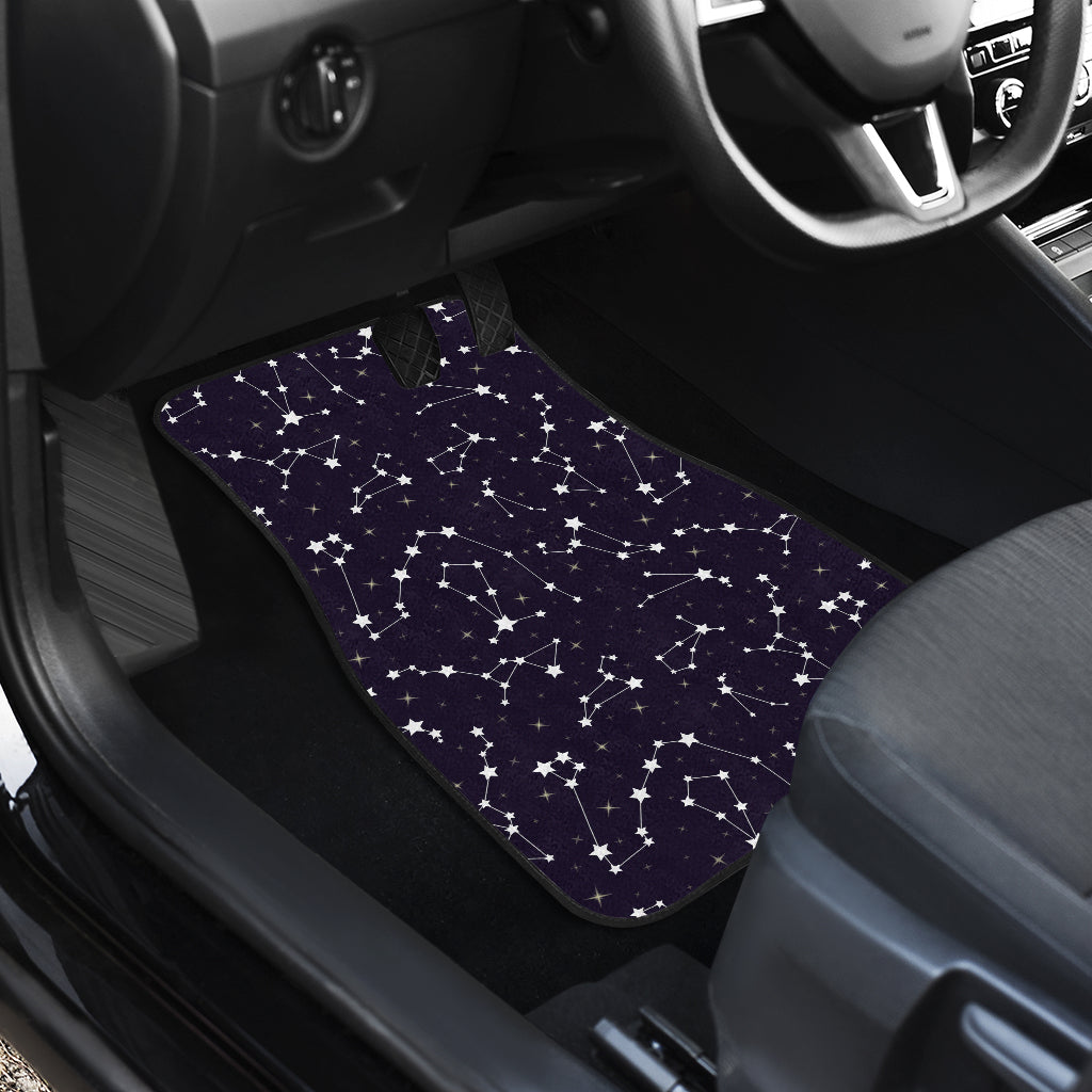 Zodiac Star Pattern Design Print Car Floor Mats Front Back