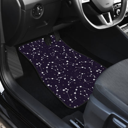 Zodiac Star Pattern Design Print Car Floor Mats Front Back