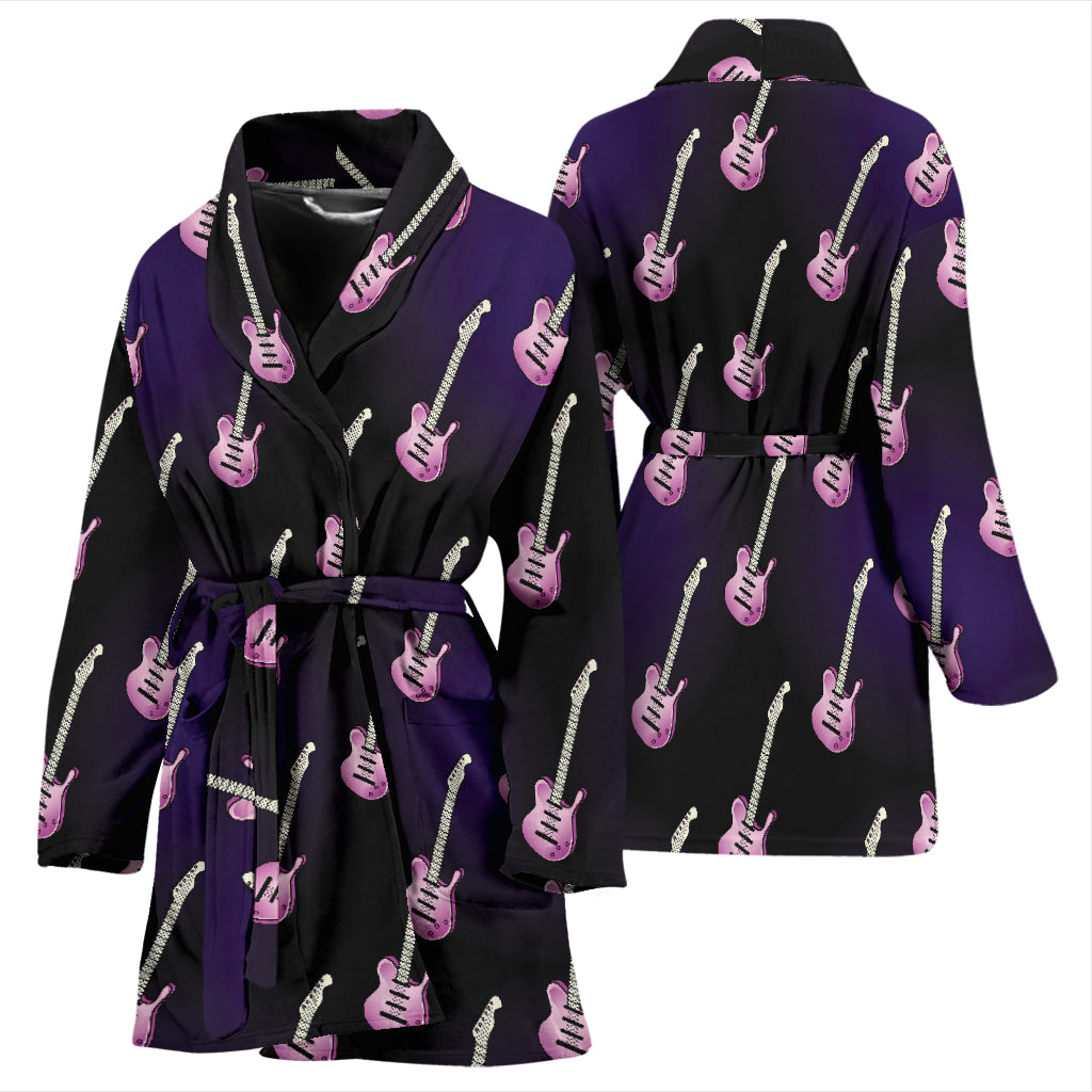 Electric Guitar Print Design LKS405 Women Bathrobe