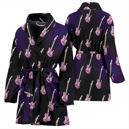 Electric Guitar Print Design LKS405 Women Bathrobe