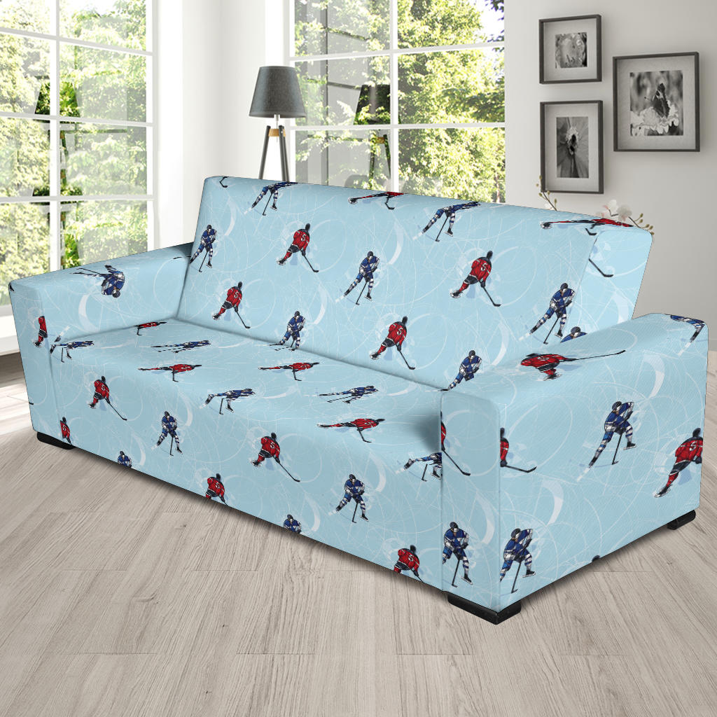Hockey Player Print Design LKS302 Sofa Slipcover