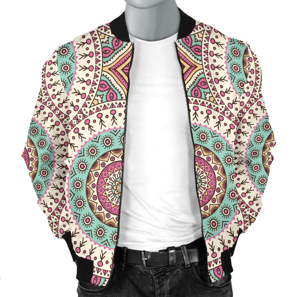 Bohemian Round Style Print Men Bomber Jacket