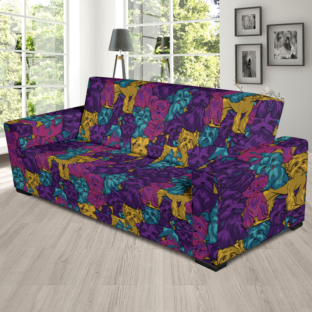 Yorkshire Terriers Print Design LKS3010 Sofa Slipcover