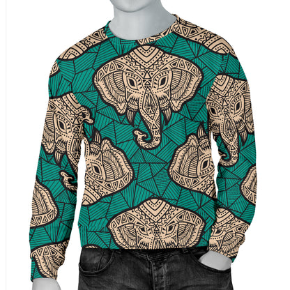 Boho Head Elephant Men Long Sleeve Sweatshirt