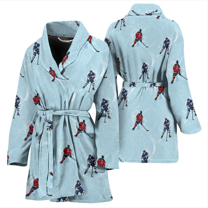 Hockey Player Print Design LKS302 Women Bathrobe