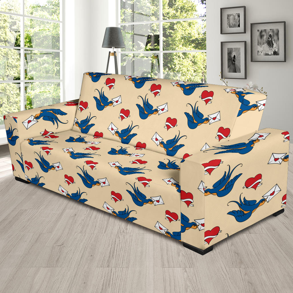 Swallow Bird Pattern Print Design 05 Sofa Slipcover