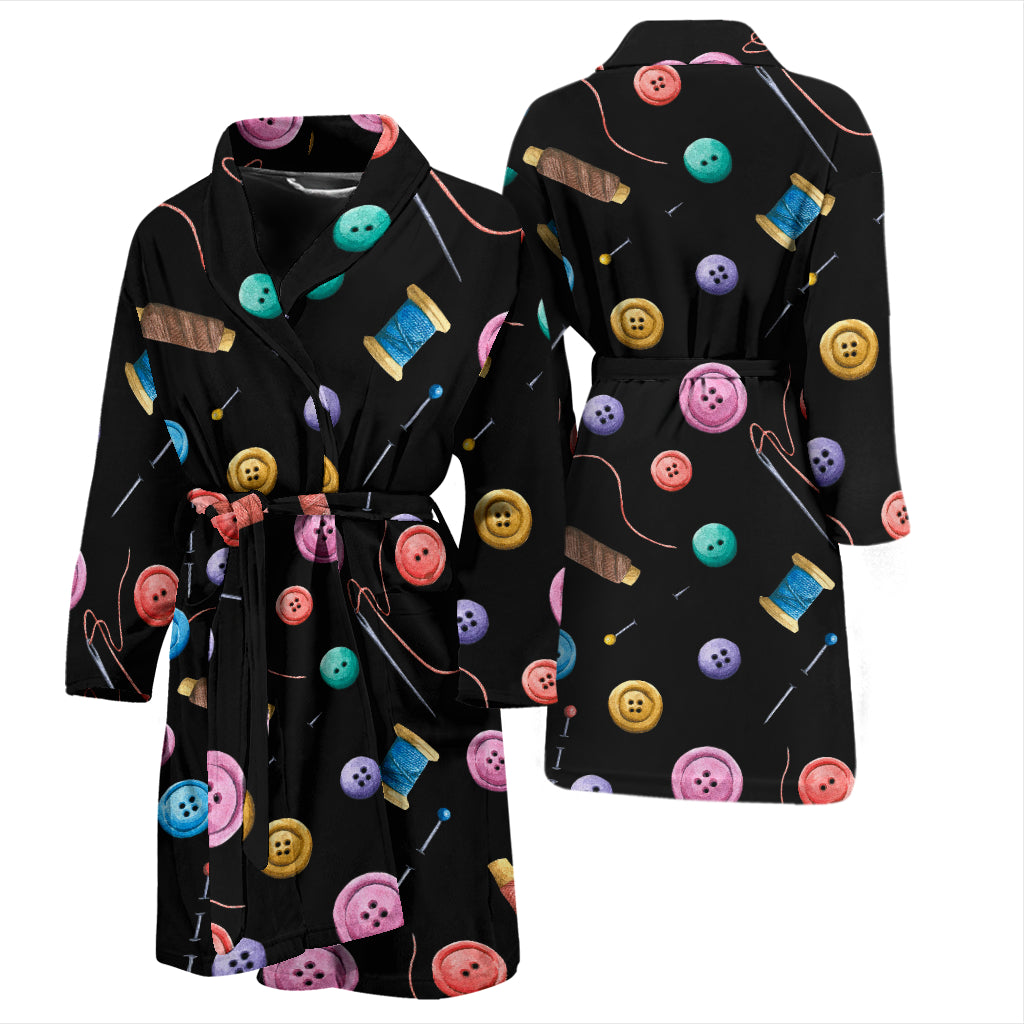 Sewing Print Design LKS309 Men Bathrobe