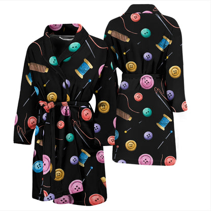 Sewing Print Design LKS309 Men Bathrobe