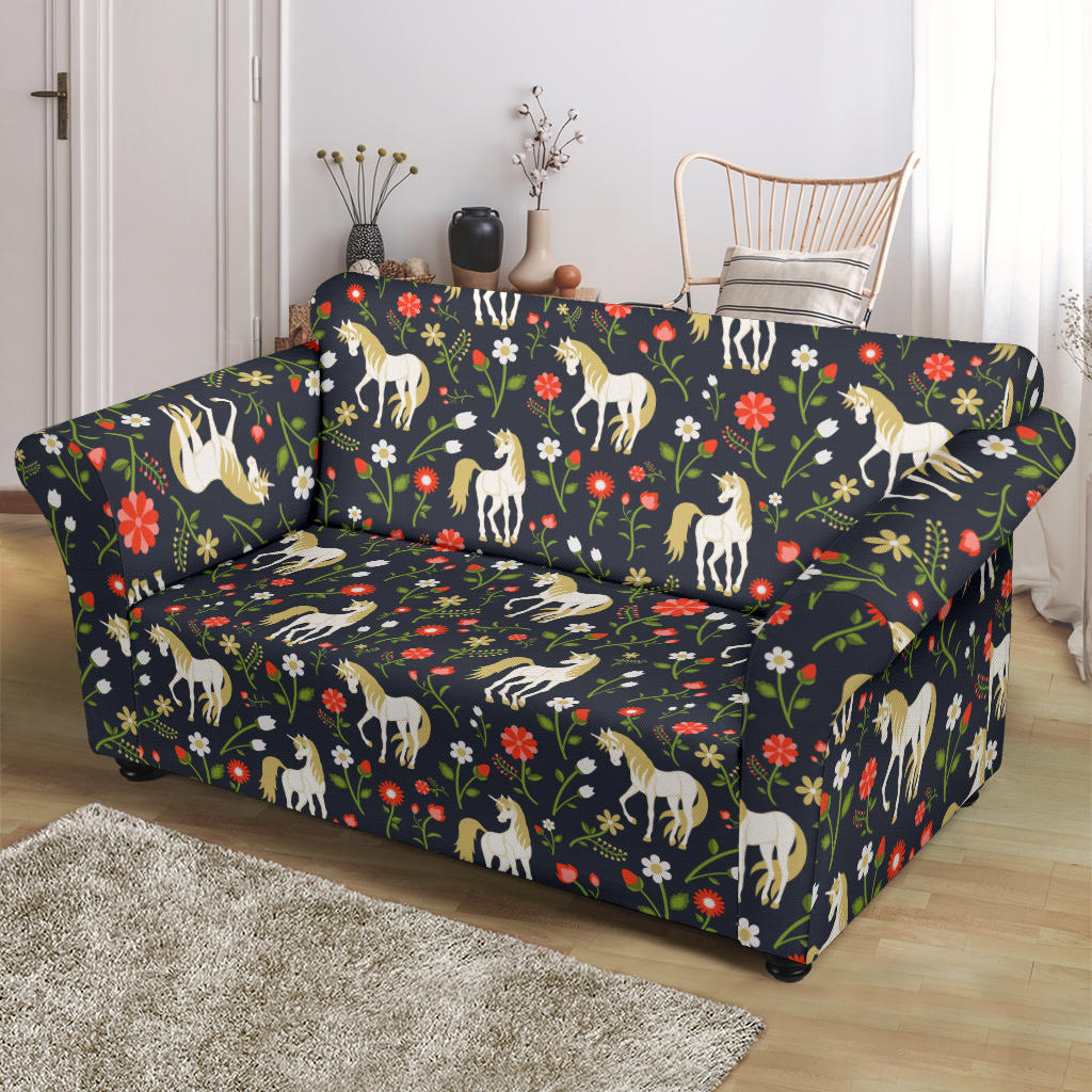 Unicorn Print Design LKS301 Loveseat Couch Slipcover