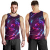 Vortex Twist Swirl Purple Neon Print Men Tank Top