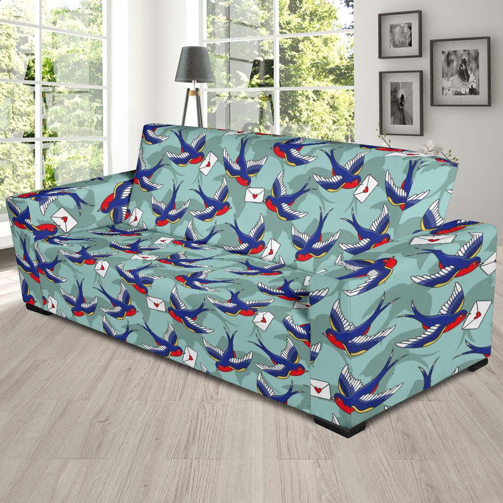 Swallow Bird Pattern Print Design 02 Sofa Slipcover