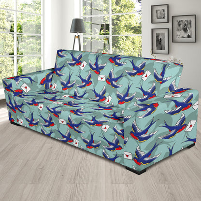 Swallow Bird Pattern Print Design 02 Sofa Slipcover