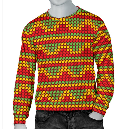 Rasta Reggae Color Print Men Long Sleeve Sweatshirt