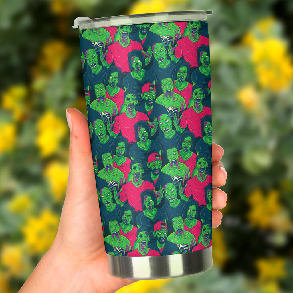 Zombie Themed Design Pattern Print Tumbler