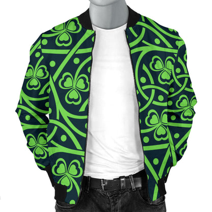 Shamrock Themed Print Men Bomber Jacket