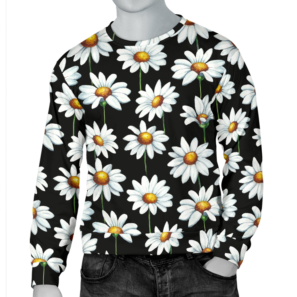 Daisy Print Pattern Men Long Sleeve Sweatshirt