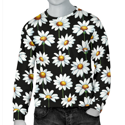 Daisy Print Pattern Men Long Sleeve Sweatshirt