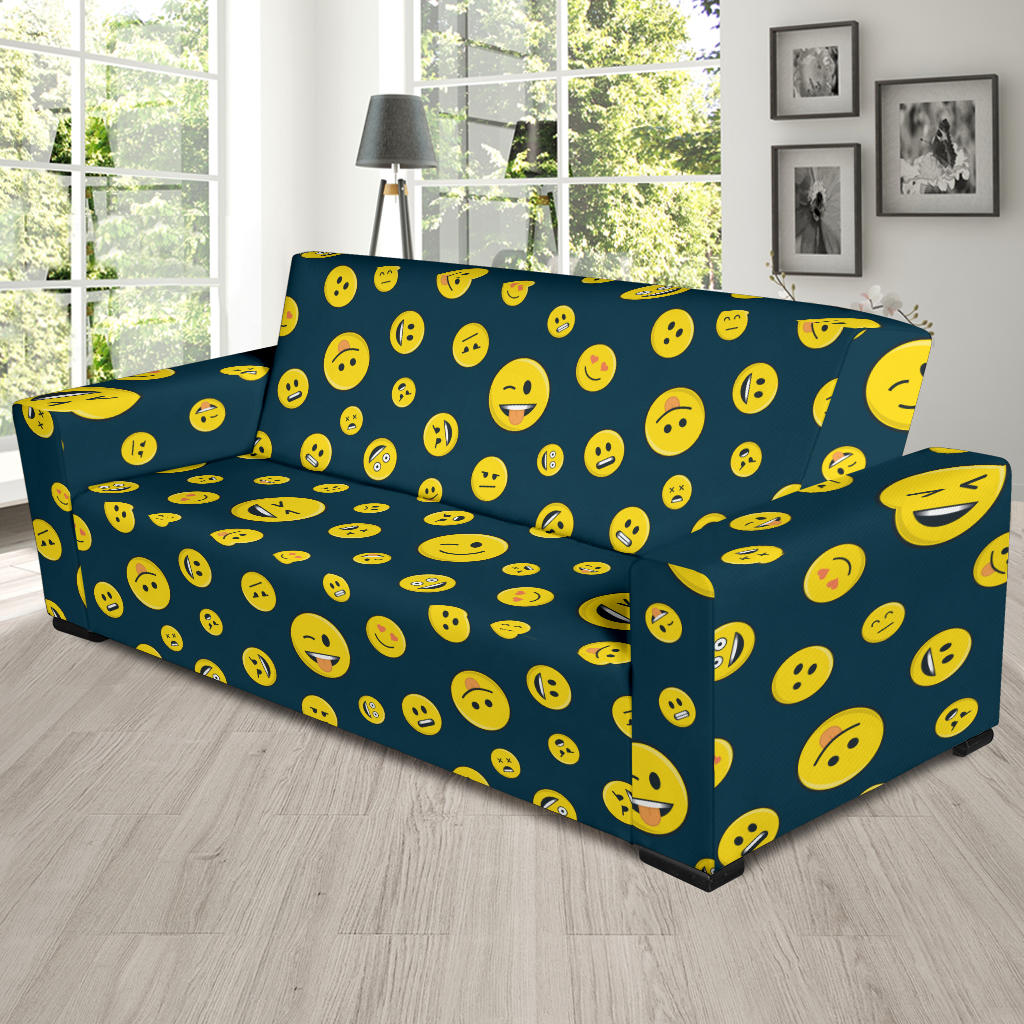 Smiley Face Emoji Print Design LKS301 Sofa Slipcover