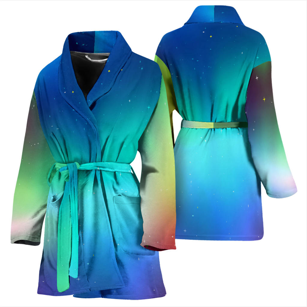 Aurora Borealis Pattern Print Design 02 Women Bathrobe