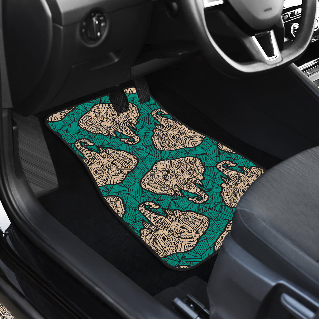 Boho Head Elephant Car Floor Mats Front Back