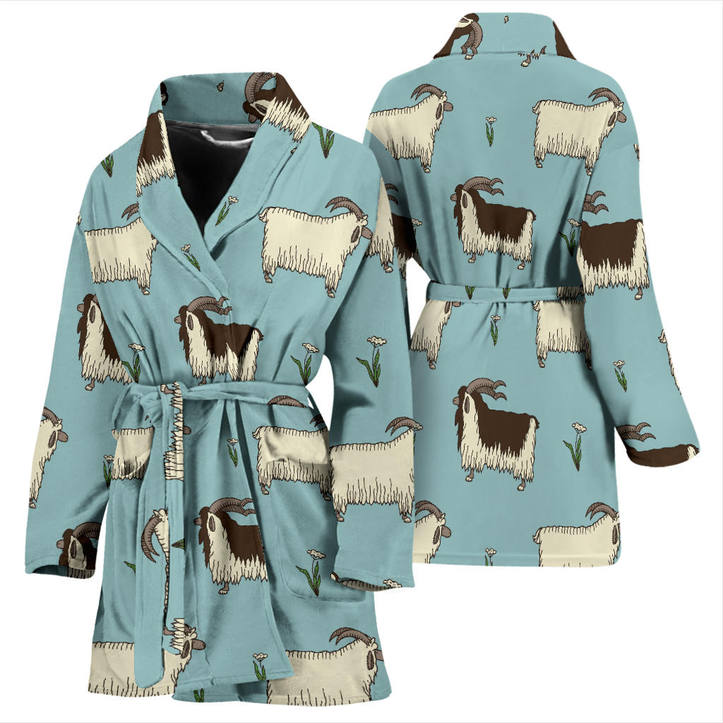 Goat Pattern Print Design 02 Women Bathrobe