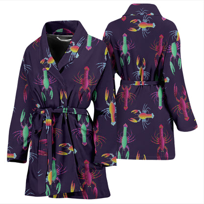 Lobster Print Design LKS402 Women Bathrobe