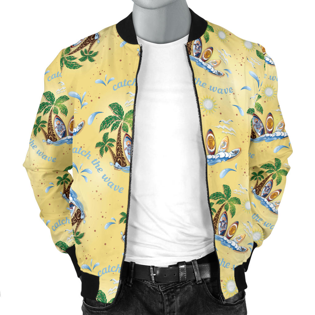 Surf Catch the Wave Design Men Bomber Jacket