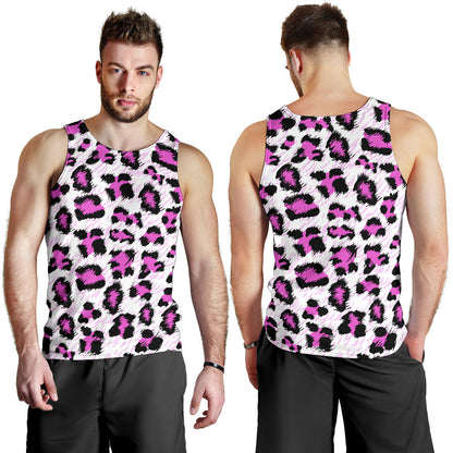Leopard Pink Skin Print Men Tank Top
