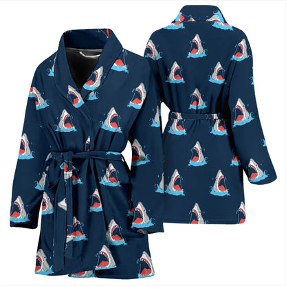 Shark Print Design LKS3010 Women Bathrobe