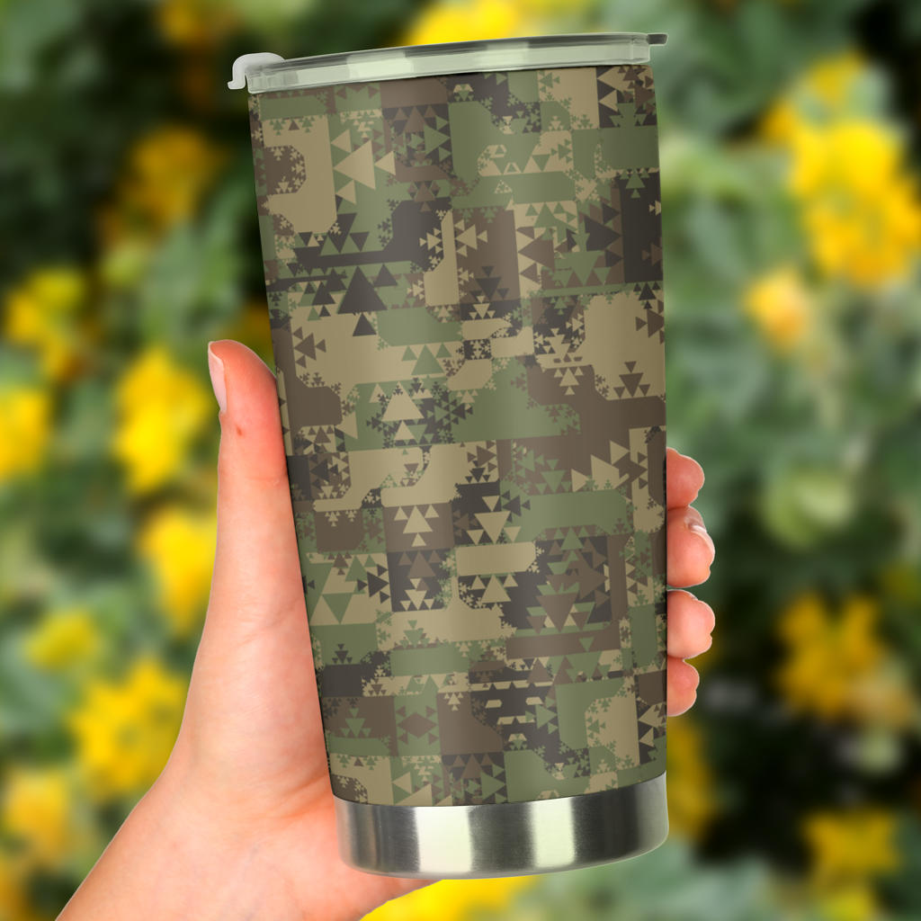 Camouflage Aztec Green Army Print Tumbler