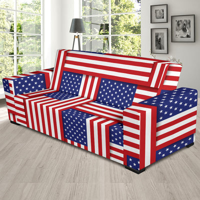 Patriotic US Flag Pattern Print Design A01 Sofa Slipcover