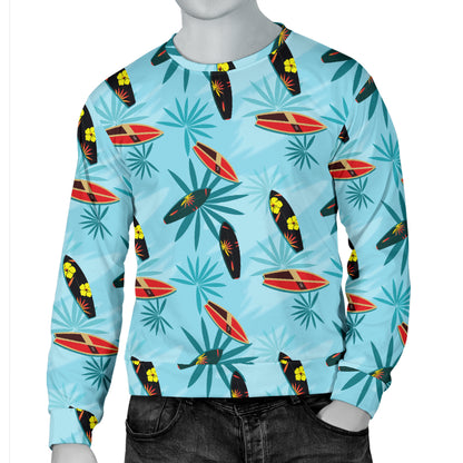 Surfboard Themed Pattern Men Long Sleeve Sweatshirt