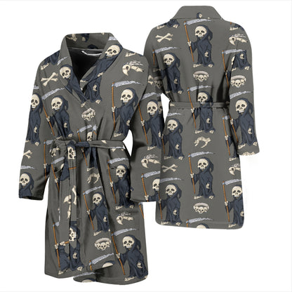 Skeleton Print Design LKS308 Men Bathrobe