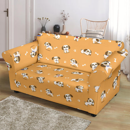Shih Tzu Print Design LKS304 Loveseat Couch Slipcover