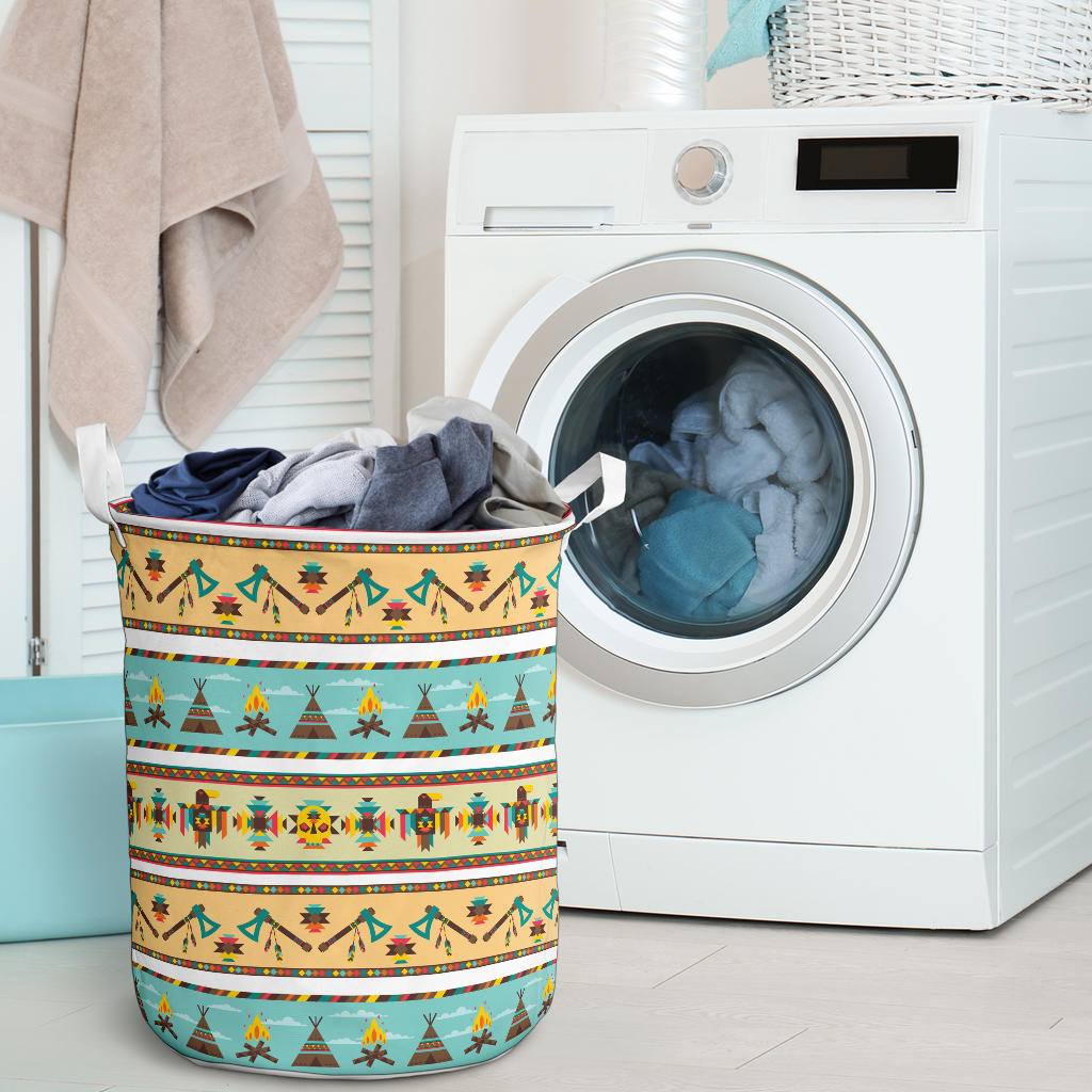 American indian Life Pattern Laundry Basket