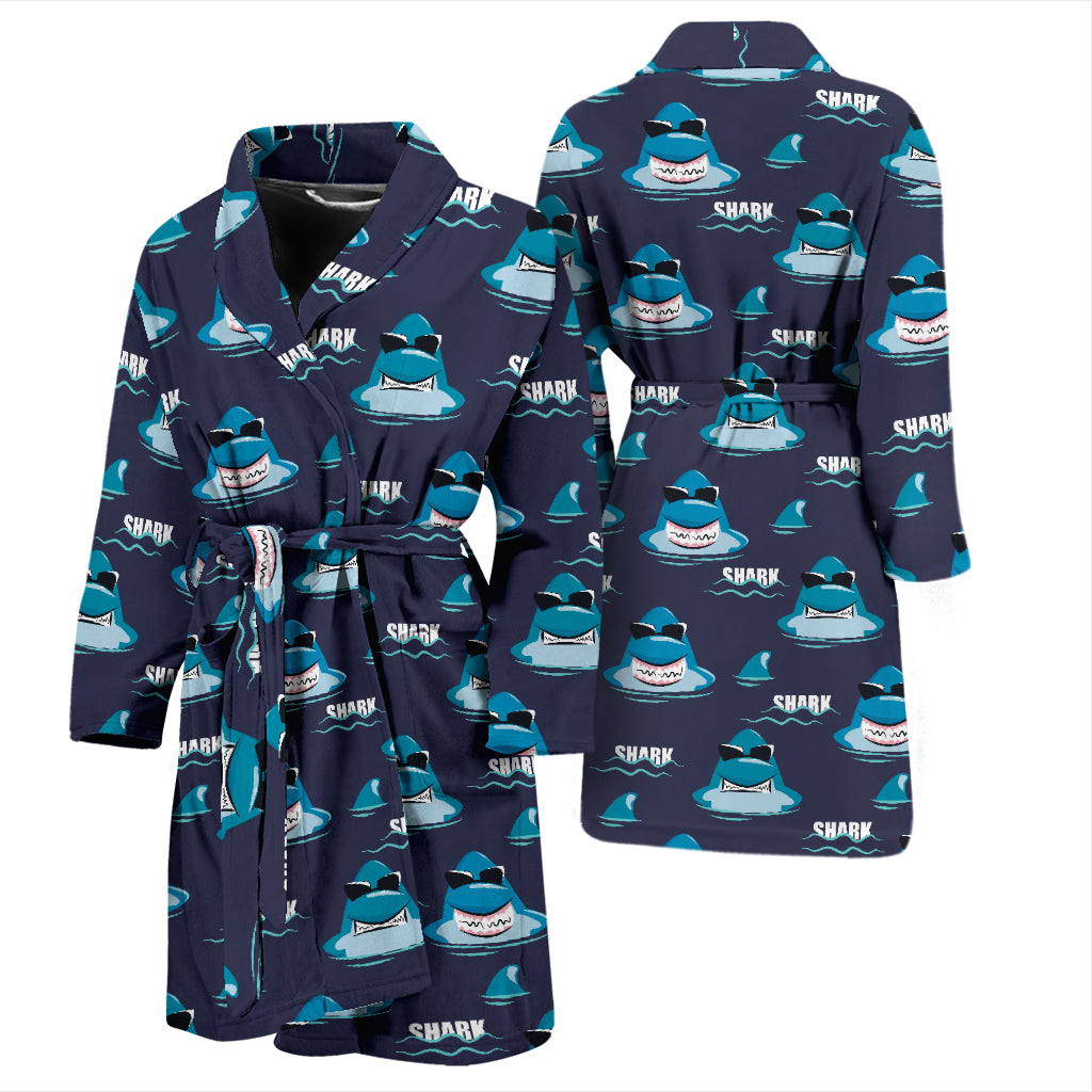 Shark Print Design LKS309 Men Bathrobe