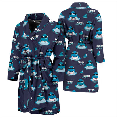 Shark Print Design LKS309 Men Bathrobe