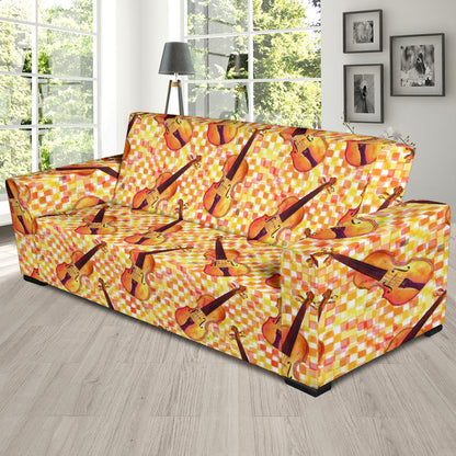 Violin Pattern Print Design 03 Sofa Slipcover
