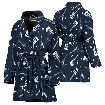Electric Guitar Print Design LKS402 Women Bathrobe