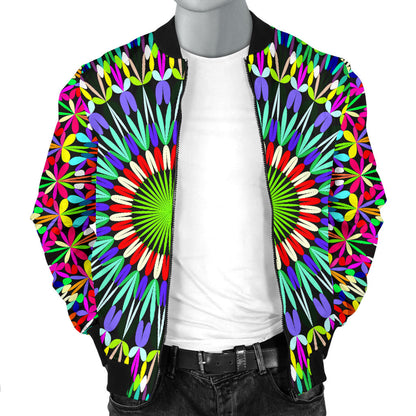 Bohemian Colorful Style Print Men Bomber Jacket