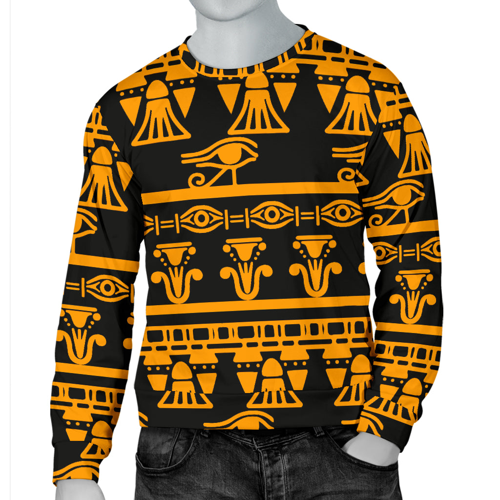 Eye of Horus Tribal Egypt Pattern Men Long Sleeve Sweatshirt